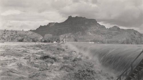 Photo-View of the Salt River flowing over the Granite Reef Diversion Dam