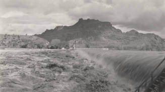 Photo-View of the Salt River flowing over the Granite Reef Diversion Dam