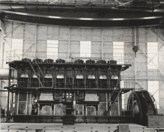 Photo- Interior of the Tempe Crosscut Power Plant with Hamilton diesel engine