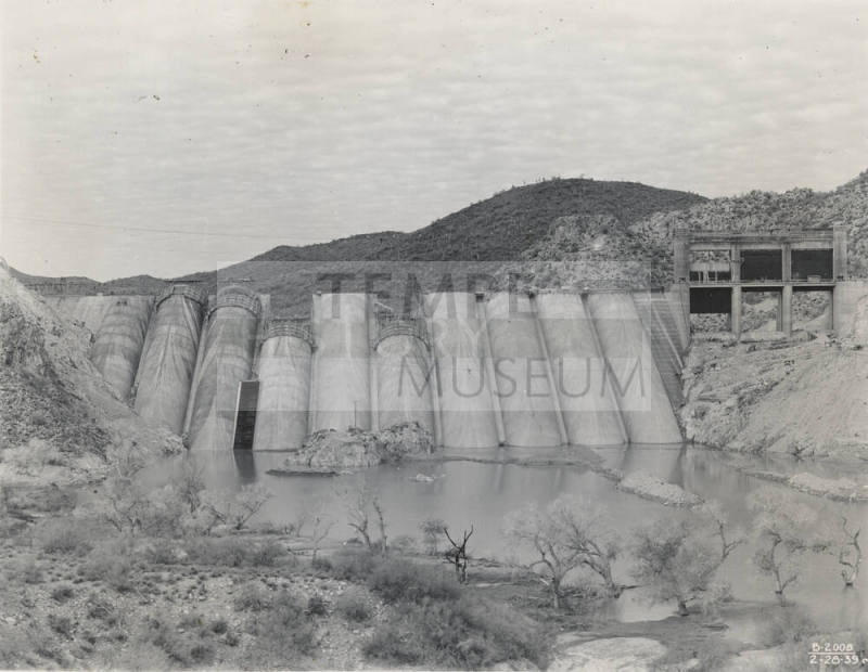 Photo- View of the partial construction of Bartlett Dam
