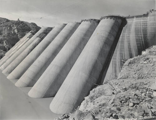 Photo- View of the partial construction of Bartlett Dam