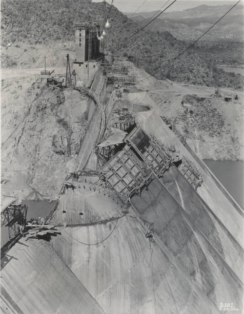 Photo- View of the partial construction of Bartlett Dam