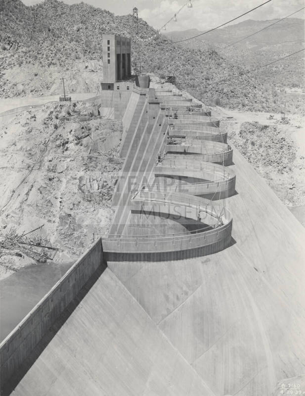 Photo- View of Bartlett Dam looking across the top of the dam