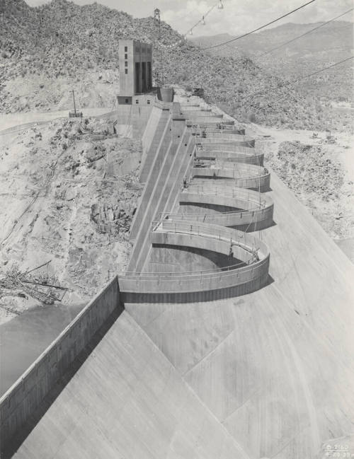 Photo- View of Bartlett Dam looking across the top of the dam