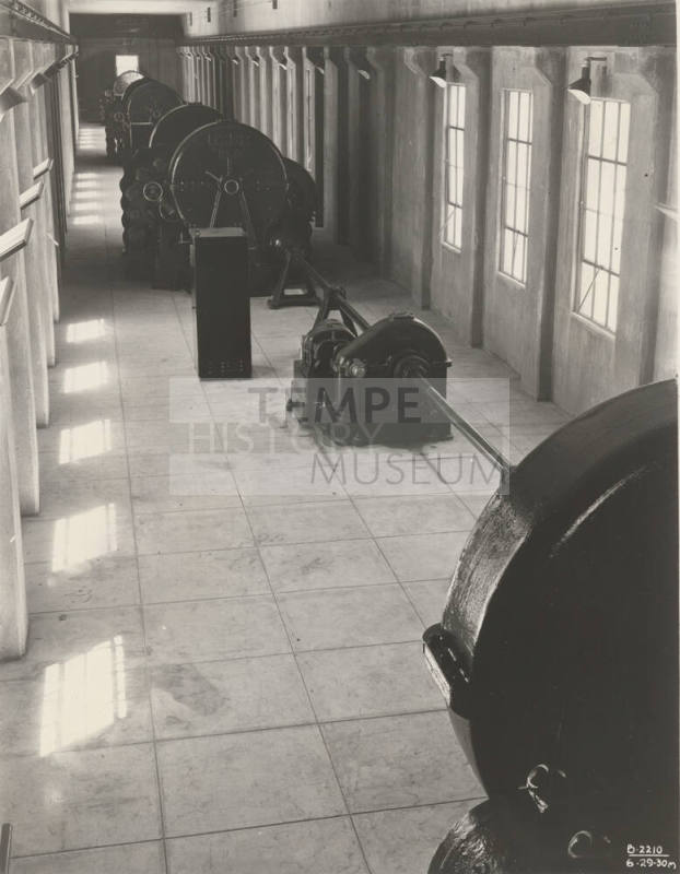 Photo- Interior view of power plant at Bartlett Dam