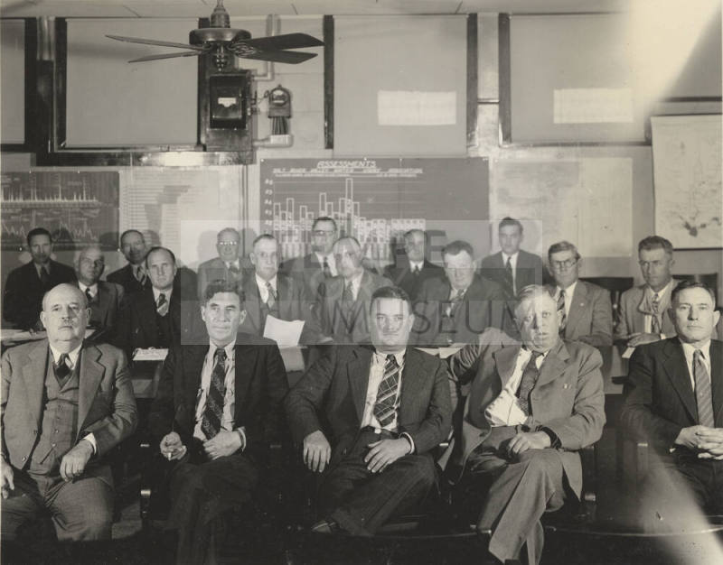 Photo-View of 18 men in the Salt River Valley Water Users Association room