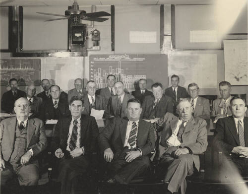 Photo-View of 18 men in the Salt River Valley Water Users Association room