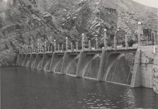 Photo-View of south spillway at Roosevelt Dam