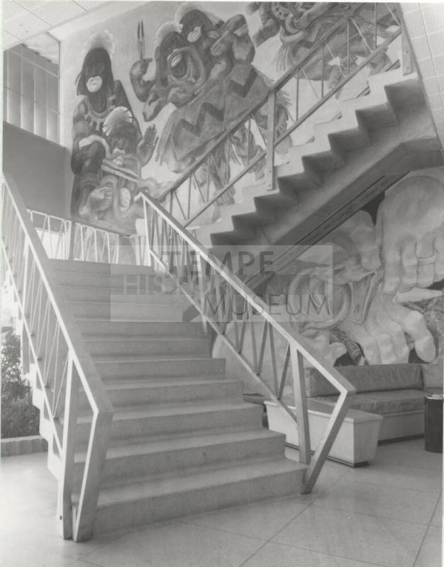Fresco in stairwell of Administration building by Jean Charlot at Arizona State