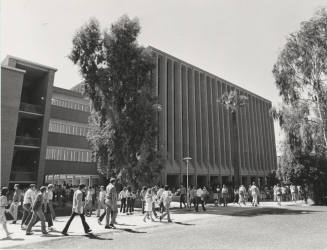 Life Sciences Building during class break at Arizona State University