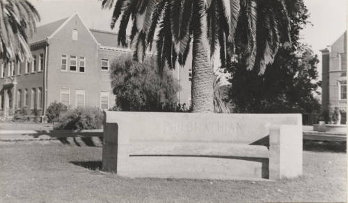 Philomathian bench near Old Main at Arizona State University