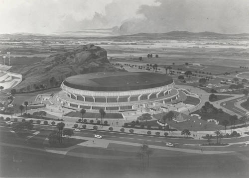 Photo of rendering of proposed Physical Education facility at Arizona State Univ