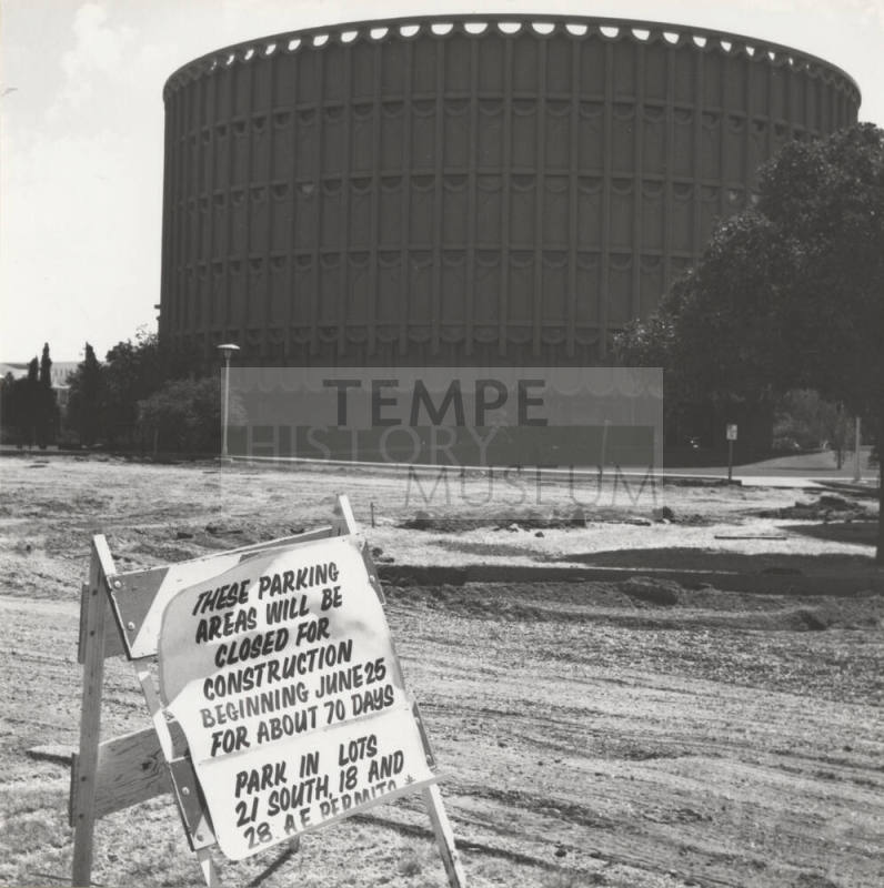 Construction site near Music Building at Arizona State University