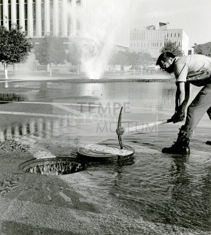 Water main break "Old Faithful" at Arizona State University