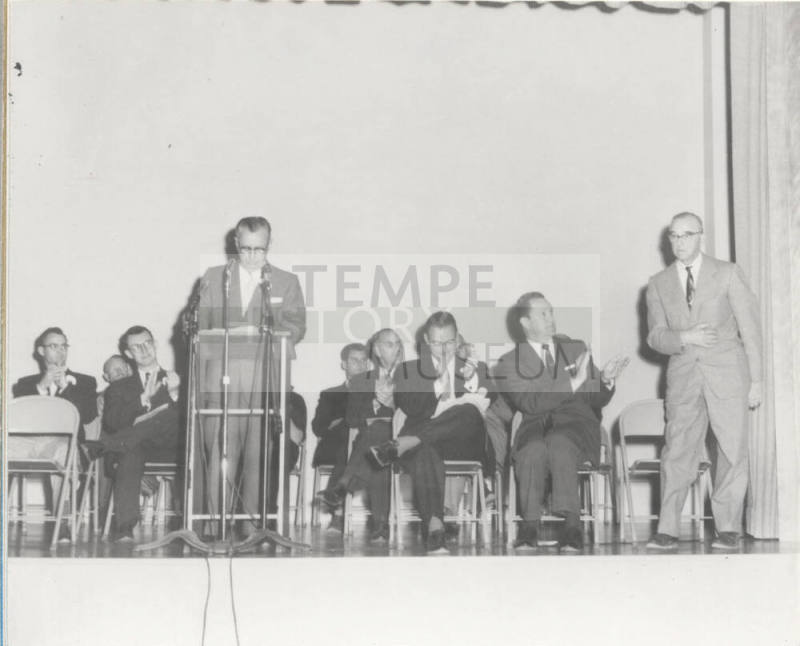 President Grady Gammage honors Charles A. Stauffer at Arizona State University