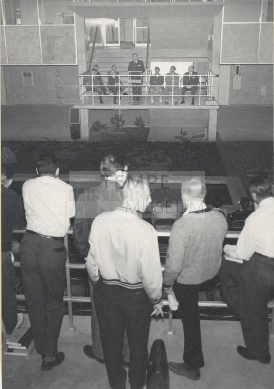 Social Sciences Building dedication as Dr. Ronald Hilton delivers the address