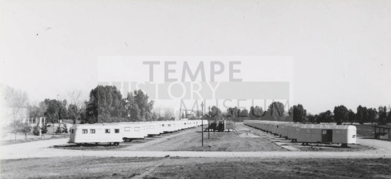 Trailer's used as student housing following World War II