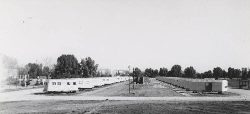 Trailer's used as student housing following World War II