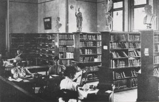 "The Normal School Library in 1907 was on the second floor of Old Main Building"