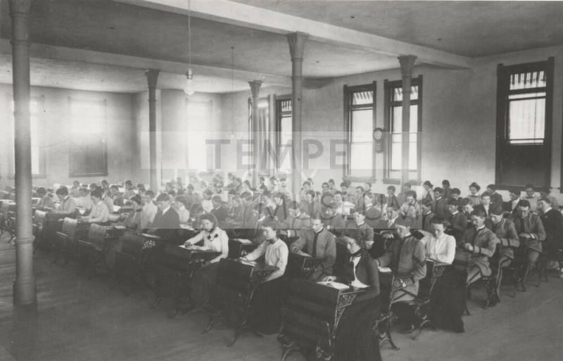 Students in Lecture-Study Hall in Old Main