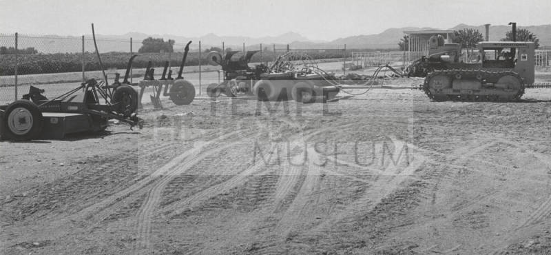 Farm equipment stored at College Farm