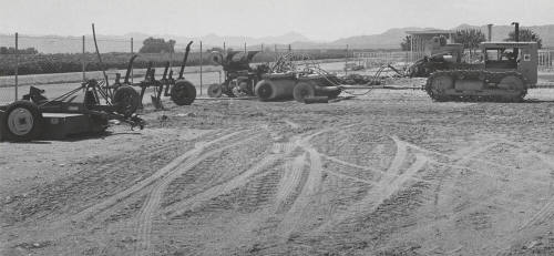 Farm equipment stored at College Farm