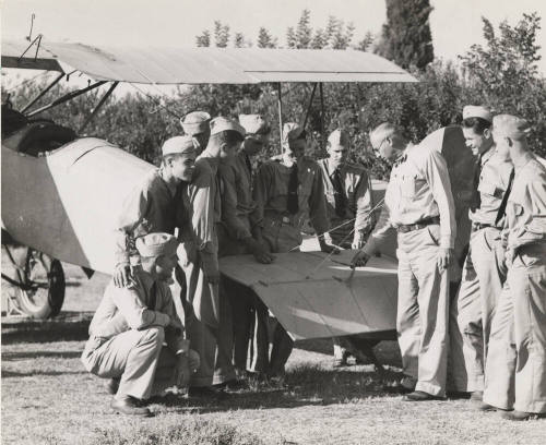 Mr. Lewis S. Neeb explains wind flow over ailerons of an aircraft