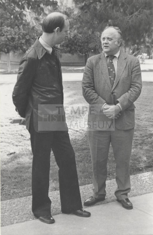 Dr. John Doebler, A.S.U. Professor of English visits Dr. Alanheimert, of Harvard
