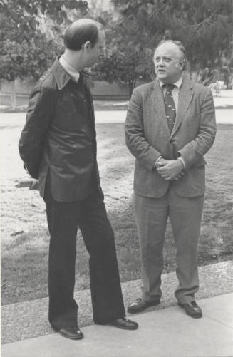 Dr. John Doebler, A.S.U. Professor of English visits Dr. Alanheimert, of Harvard