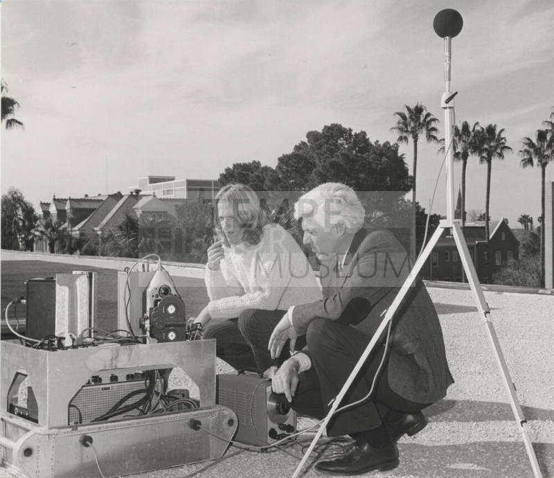 Dr. C. E. Wallace, Professor of Engineering and graduate student Tom Jehring