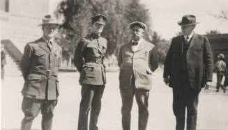 Governor Geo. P. Hunt with military escort visits President Arthur J. Matthews