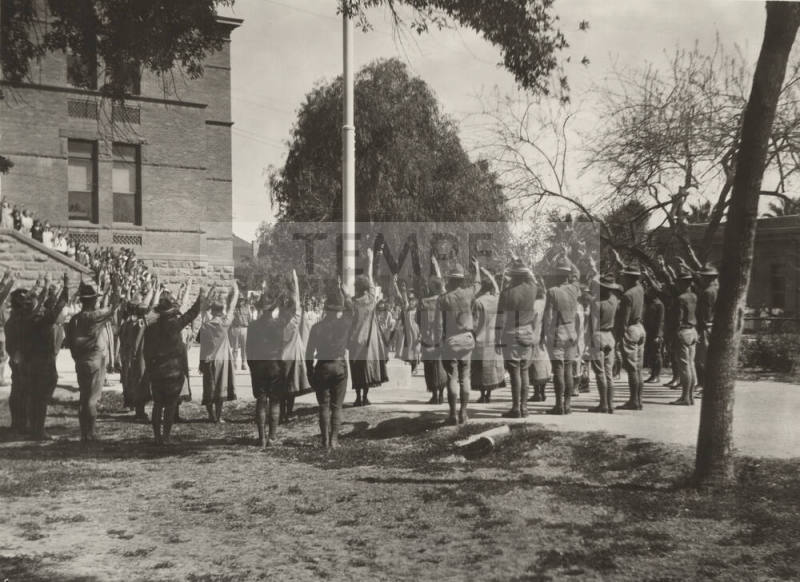 Flagpole dedication at Tempe State Teachers College 1925