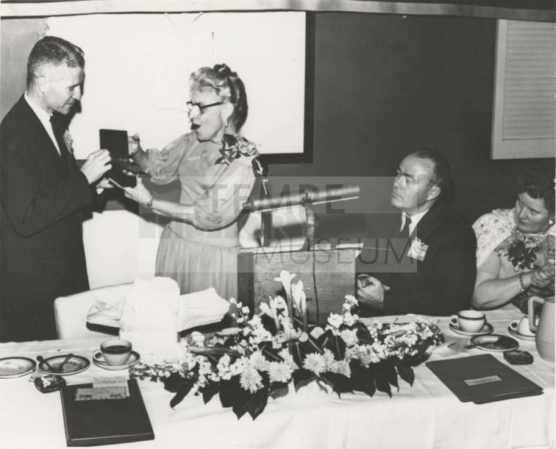 Mabel Walker Willebrandt receives Diamond of Distinction from President Durham