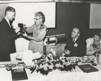Mabel Walker Willebrandt receives Diamond of Distinction from President Durham