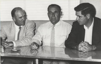 Past athletes get-together with coaches Hascal Henshaw, Ted Shipkey, Dan Devine