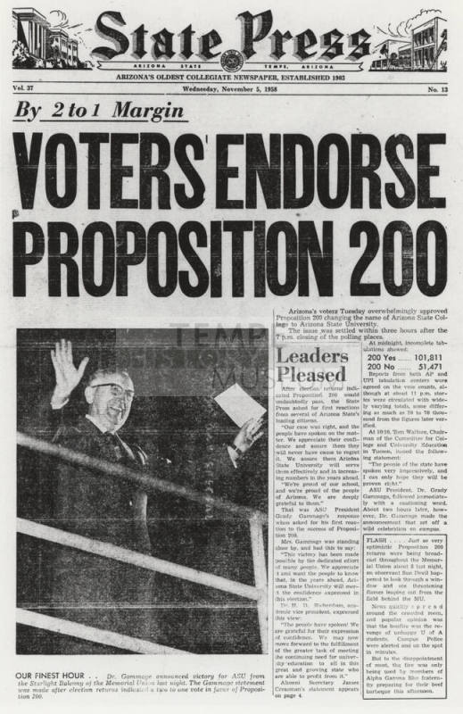 State Press announces endorsement of proposition 200