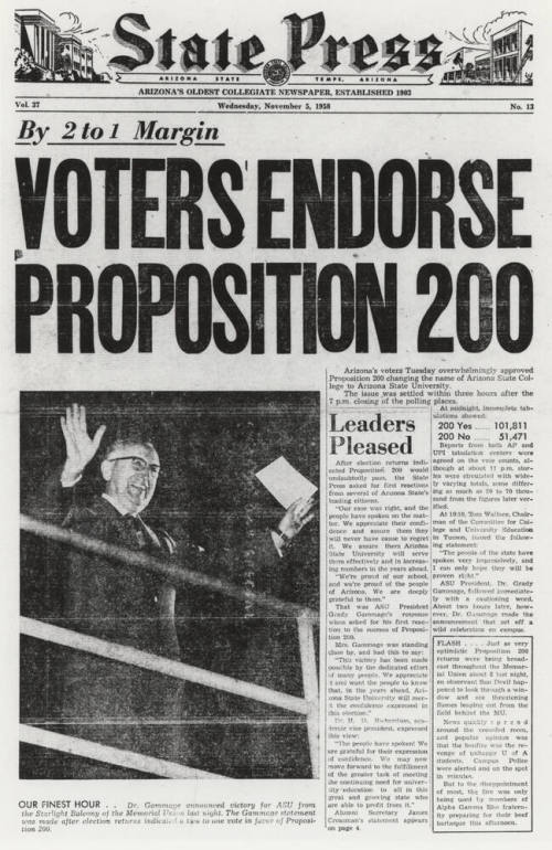 State Press announces endorsement of proposition 200
