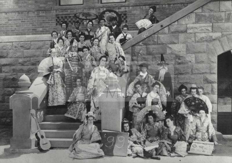 The Class of 1899's 32 Students Wearing Oriental Attire For a Pageant