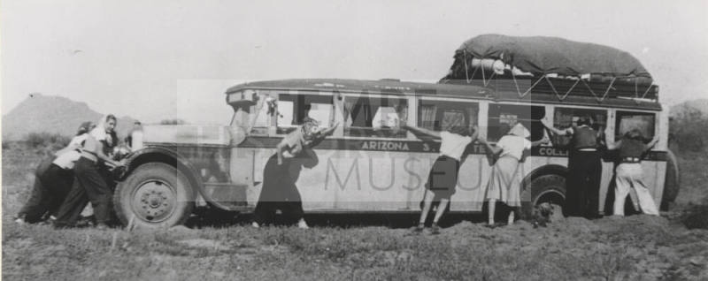 Arizona State Teachers College Bus in Trouble