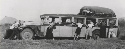 Arizona State Teachers College Bus in Trouble