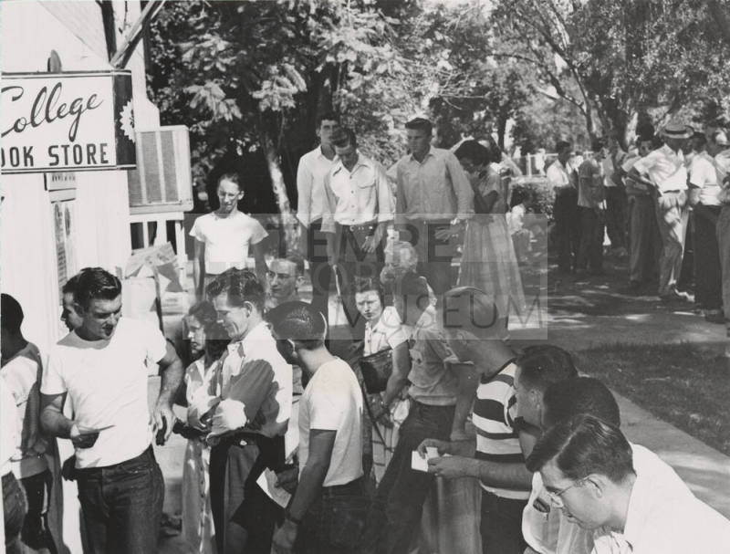 Students in Line to Purchase Textbooks at the College Book Store