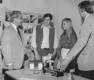 Dr. Troy Pewe, Geology Department Head, Discusses Scholarships with Students