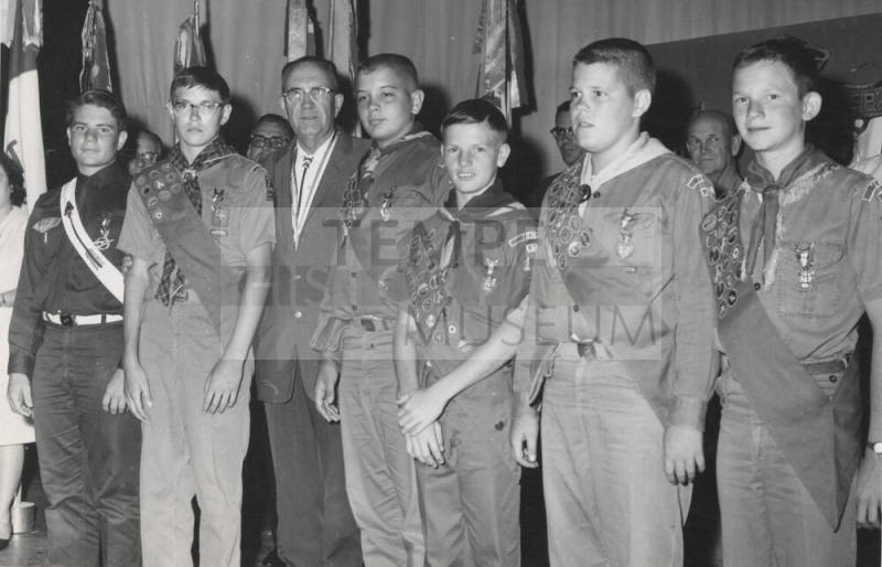 Group Picture of Boy Scouts and Explorers Receiving Eagle Scout Awards