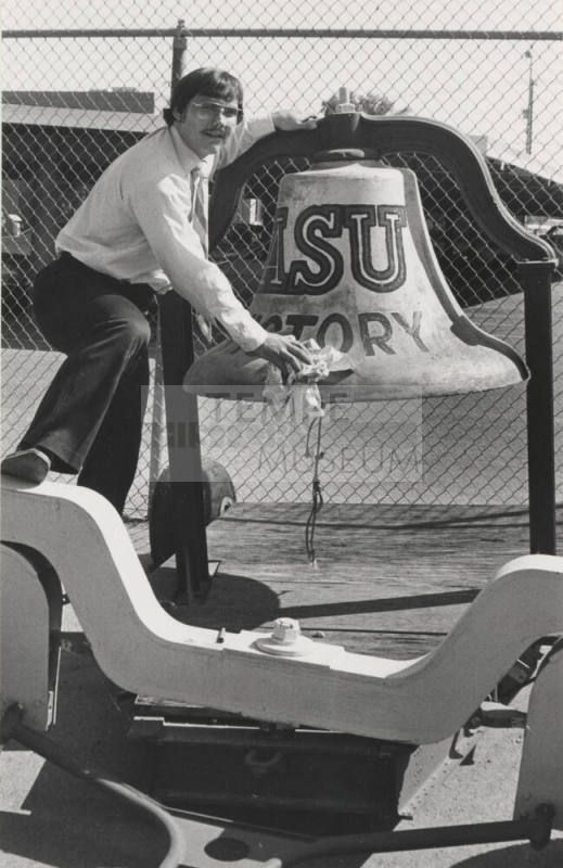 Ted Farris Polishes A.S.U. Victory Bell