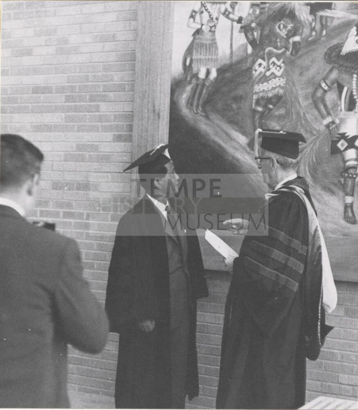 Grady Gammage Showing a Painting to President Carlos P. Garcia