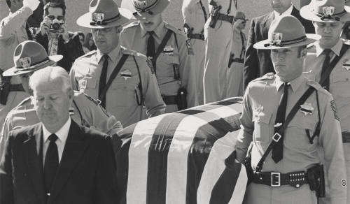 Lawrence W. Carr of Carr Mortuary Leads Hayden's Casket Procession to Final Rest