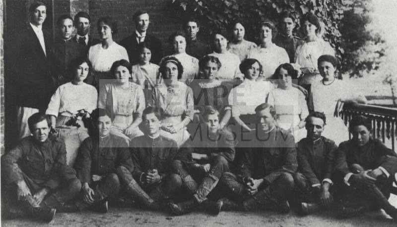 Probable Class Picture of Group on Porch from Early 1900's