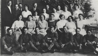 Probable Class Picture of Group on Porch from Early 1900's