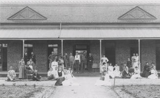 Faculty and Students on North Entrance Porch of Normal School