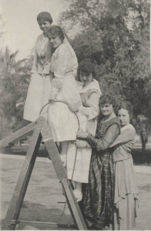 Five Coeds on a Ladder